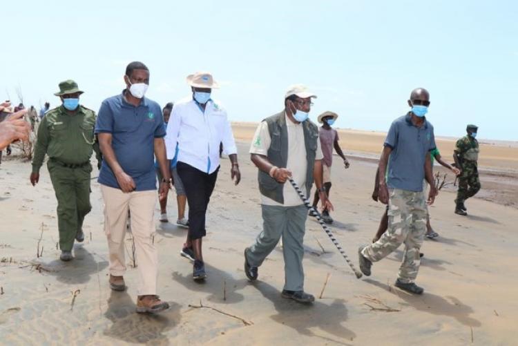 Arrival of the CS. Environment Keriako Tobiko at the conservation site