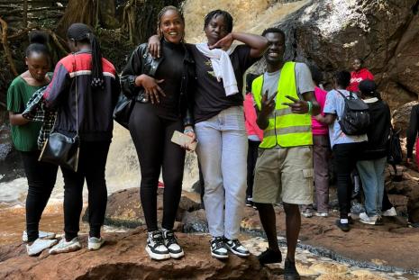 ungss students at waterfall in karura2